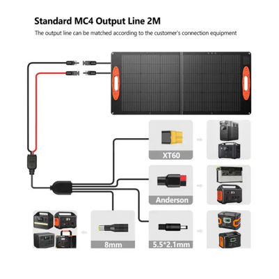 OEM 100W ভাঁজ সৌর প্যানেল কিট বৈদ্যুতিক জেনারেটর IP68