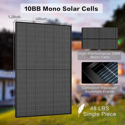 400W PV একক স্ফটিক দ্বি-মুখী সৌর প্যানেল কিট 10BB