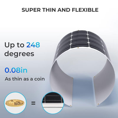 সামুদ্রিক RV পাতলা 100W নমনীয় সৌর প্যানেল সেল IP68 জলরোধী ODM