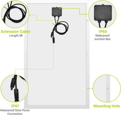 160W অফ গ্রিড একক স্ফটিক PV সেল মডিউল একক পলি সৌর প্যানেল 12V