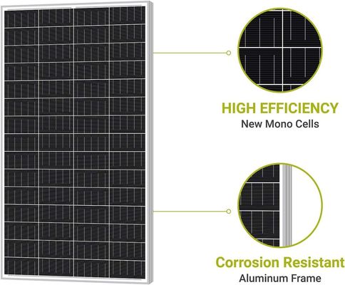 160W অফ গ্রিড একক স্ফটিক PV সেল মডিউল একক পলি সৌর প্যানেল 12V