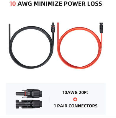 10AWG পিভি এক্সটেনশন ক্যাবল সৌর প্যানেল আনলক জন্য পোর্টেবল সৌর প্যানেল