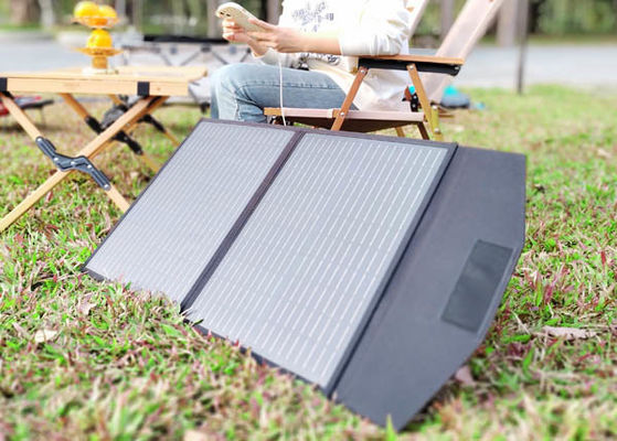 FT160 পোর্টেবল নমনীয় সৌর কোষ চার্জার সিস্টেম 160W 18V কালো ABS সঙ্গে