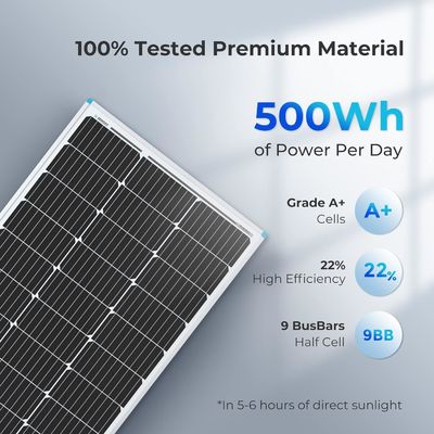 পিভি একক স্ফটিক ব্যালকনি সৌর প্যানেল 100 ওয়াট 12V OEM