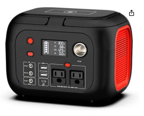 228Wh সৌর লিথিয়াম ব্যাটারি 300W নেতৃত্বাধীন আলো সহ পোর্টেবল পাওয়ার স্টেশন