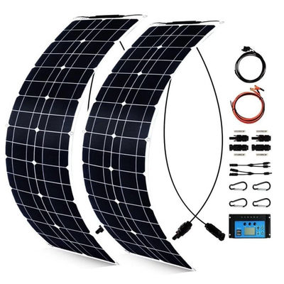 মোটরহোমের জন্য 300W একক স্ফটিক ইউএসবি সৌর প্যানেল কিট 50A 12-24V