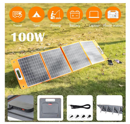 ডিসি আউটপুট সহ কাস্টমাইজড 18V 100W ভাঁজযোগ্য সৌর কম্বল প্যানেল চার্জার