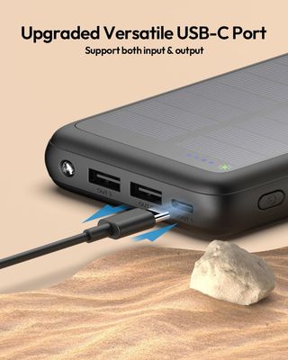ইউএসবি সি পোর্টেবল সোলার চার্জার 27000mAh সেল ফোন ট্যাবলেট জন্য ODM