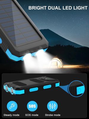 38800mAh সৌর শক্তি ইউএসবি পাওয়ার ব্যাংক বহিরঙ্গন ক্যাম্পিং জন্য জলরোধী