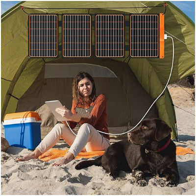 FT60 ফোল্ডেবল সোলার প্যানেল 60W চার্জার কম্বল কালো সঙ্গে জলরোধী IP65