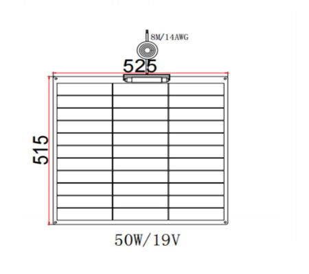 FT50W নমনীয় সৌর প্যানেল 50W 12V বহিরাগত জন্য ETFE পৃষ্ঠ সঙ্গে Monocrystalline
